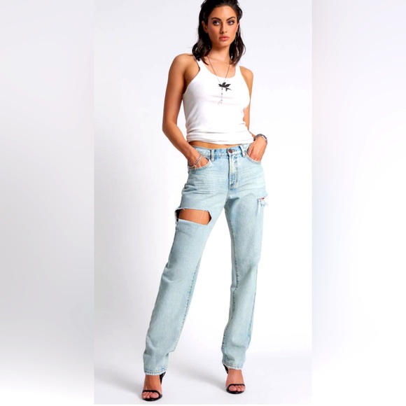 One Teaspoon BNWT High Waisted Balloon Denim Kansas Blue SZ 27 - Picture 7 of 7